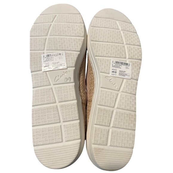 Clarks Marie Sail Slip On Walking Sneaker White Leather Espadrille Women 8.5 W - Picture 6 of 8